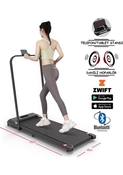 Walkfitpad T500 Hb Tutma Kollu Bluetooth'lu Hoparlörlü Uygulama Destekli Enerji Tasarruflu Uzaktan Kumandalı Koşu Bandı