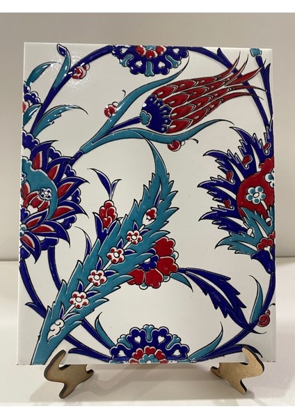 20x25 Cm Ac 313 Lale Desenli Kütahya Çini Seramik Karo modelleri
