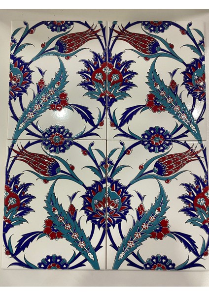 20x25 Cm Ac 313 Lale Desenli Kütahya Çini Seramik Karo