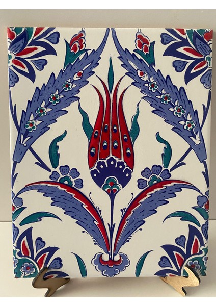 20x25 Cm AC 1002 Kütahya Çinisi Lale Desenli Çini Karo modelleri