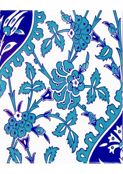 20x25 Cm Ac 1042 Mavi Beyaz Kütahya Çini Seramik Karo