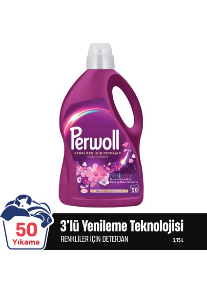 Çiçek Cazibesi Renkliler İçin Hassas Sıvı Bakım Deterjanı 2.75L (50 Yıkama)