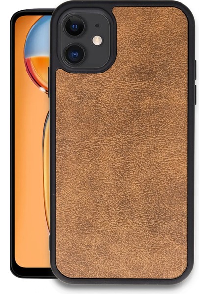Apple iPhone 11 Kılıf Aras Deri Kapak - Taba