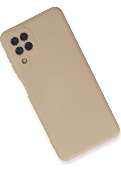 Samsung Galaxy A22 Kılıf Nano Içi Kadife Silikon - Pudra
