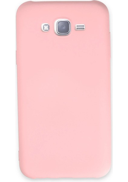 Samsung Galaxy J7 Kılıf Nano Içi Kadife Silikon - Pudra