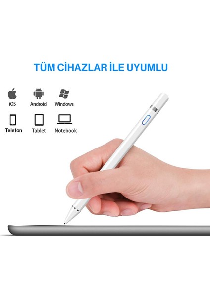 iPhone iPad Android Tüm Cihazlar ile Uyumlu Stylus Hassas Yazı Çizim Kalemi 2. Nesil modelleri