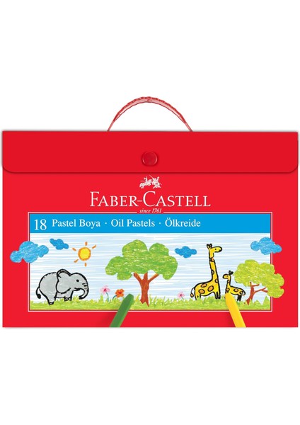 Faber Castell Plastik Çantalı Tutuculu Pastel Boya 18 Renk
