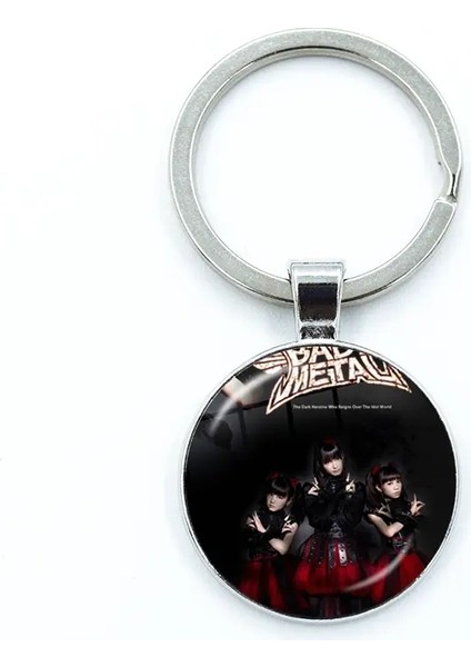 Babymetal Japon Kız Metal Grup Simgeleri Anahtarlık Cam Cabochon Anahtarlık Çanta Araba Anahtar Zincir Yüzük Tutucu Takılar Mücevher Hediyeler: 5 (Yurt Dışından)