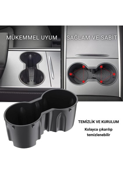 Tesla Araçlar Için Bardaklık Tutucu Tesla Model 3 Bardak Tutucu ve Model Bardak Tutucu