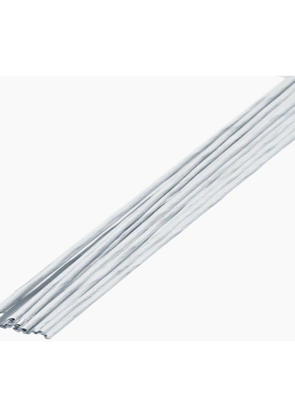 Yapay Çiçek Teli, Çiçek Aranjman Yapım Teli, 2 mm - 10 Adet 60 cm - Beyaz