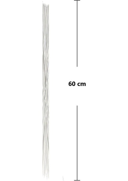 Yapay Çiçek Teli, Çiçek Aranjman Yapım Teli, 2 mm - 10 Adet 60 cm - Beyaz modelleri