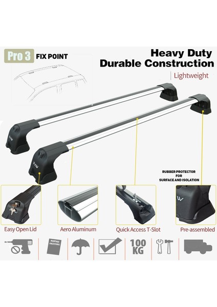 Opel Corsa C 2001-2007 Portbagaj Taşıyıcı Ara Atkı Aparatı Paw Pro 3 Gri fiyatları