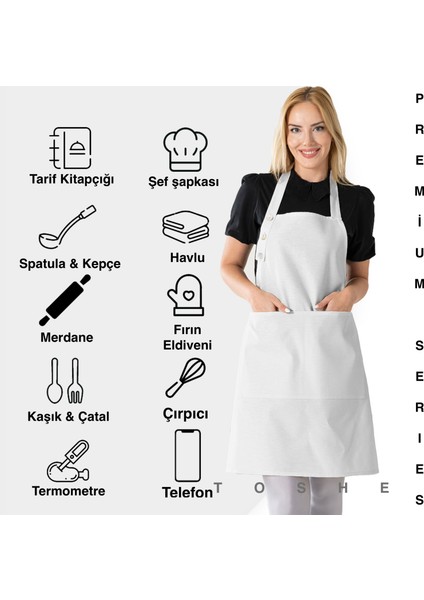 Boyun Ayarlı, Su Geçirmez, Cepli Şef, Aşçı, Mutfak Önlüğü , Cafe, Barista, Kuaför, Ressam ve Çiçekçi Önlükleri modelleri