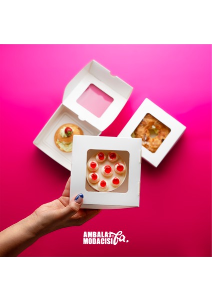 Kurabiye Kutusu ( 25 Adet ) Cookie Box ( 13X13X6 cm )