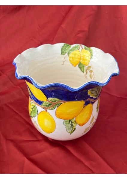 Limon Desenli El Yapımı Çini Saksı&vazo fiyatları