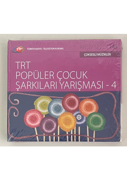 Popüler Çocuk Şarkıları Yarışması 4 CD (Jelatininde Sıfır Orjnal Dönem Baskı Cd)