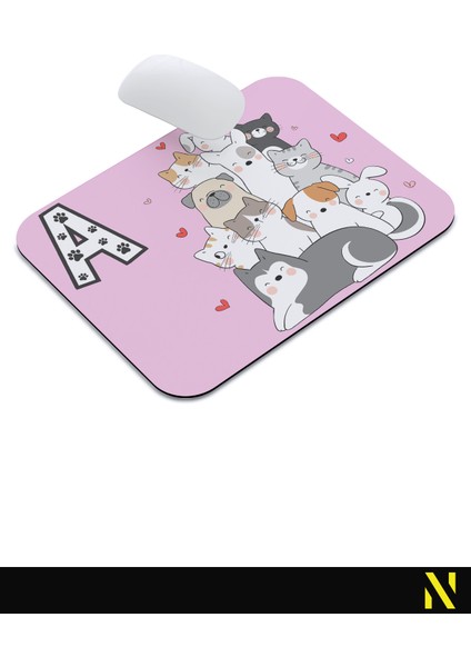 A Harfli Sevimli Hayvanlar Desenli Ergonomik Mouse Pad - 23 cm x 19 cm - Kaymaz Taban Ev ve Ofis Kullanımı Fare Altlığı Mousepad indirimleri