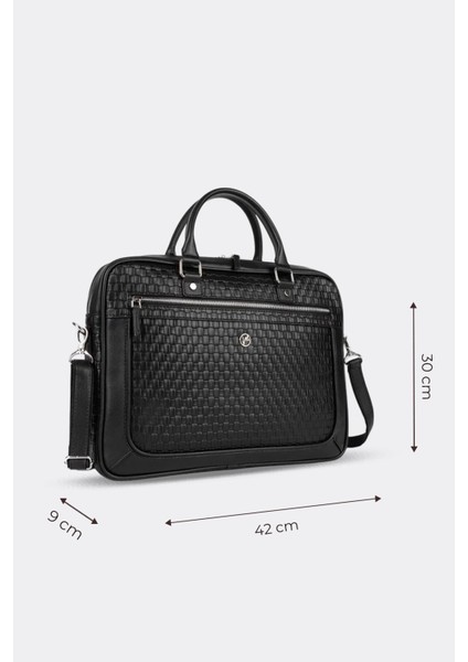 Unisex Evrak Laptop Çantası Hasır Siyah