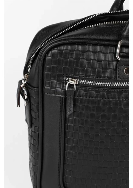 Unisex Evrak Laptop Çantası Hasır Siyah