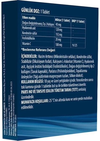 Phytosomal Hyaluronic Acid,undenatured Type Iı Collagen Complex x 3 Adet fiyatları