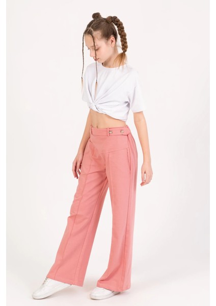 Kız Çocuk Düğme Detaylı Pantolon fiyatları