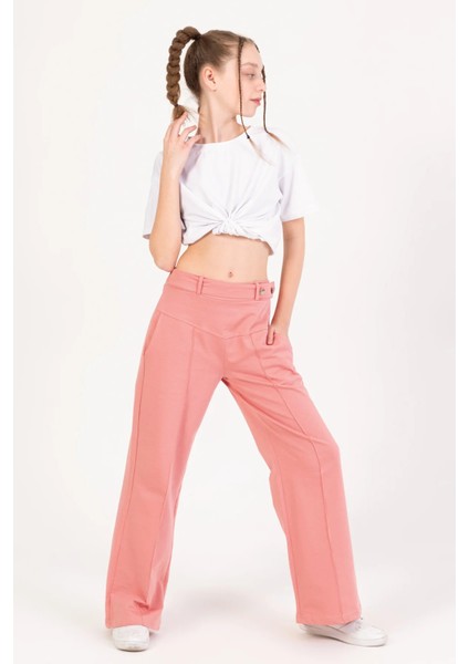 Kız Çocuk Düğme Detaylı Pantolon modelleri