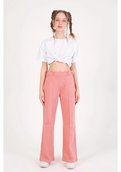 Kız Çocuk Düğme Detaylı Pantolon