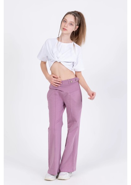 Kız Çocuk Düğme Detaylı Pantolon indirimleri