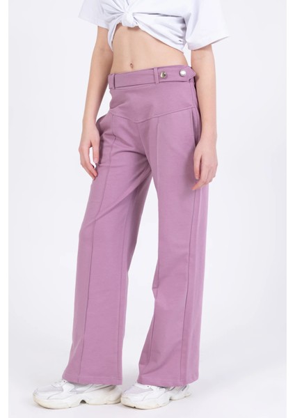 Kız Çocuk Düğme Detaylı Pantolon