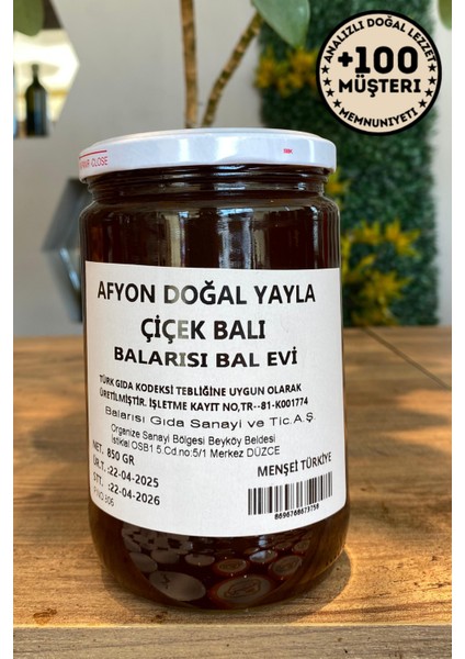 Afyon Doğal Çiçek Balı 850 gr – Katkısız | Yöresel Lezzet |