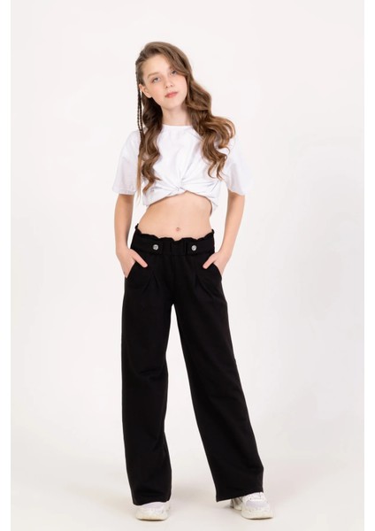 Kız Çocuk Düğme Detaylı Pantolon indirimleri
