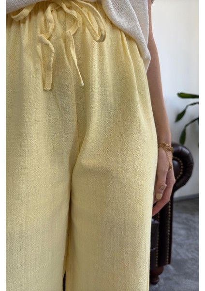Özel Seri Premium Keten Pantolon- Sarı fiyatları