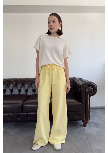 Özel Seri Premium Keten Pantolon- Sarı modelleri