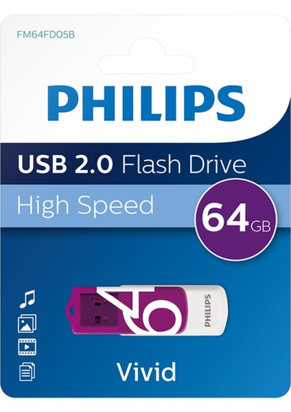 Vivid USB 2.0 64GB USB Flash Bellek