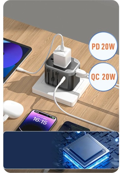 C91Q 20W Universal Taşınabilir Şarj Aleti - Siyah