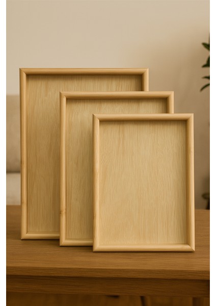 3'lü Bambu Dikdörtgen Sunum Tepsisi 30 x 40 & 25X35 & 20X30 cm fiyatları