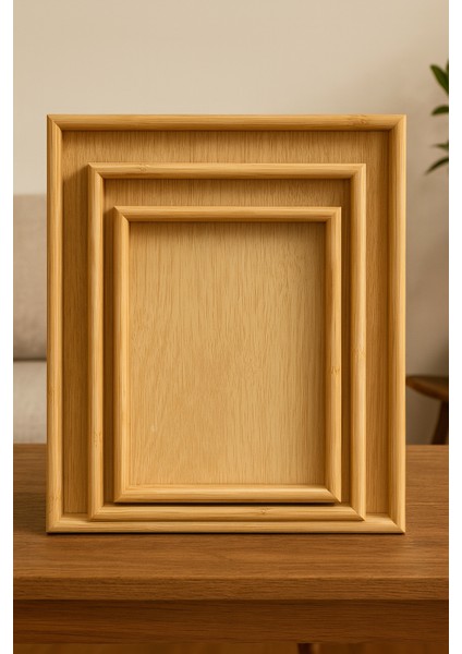 3'lü Bambu Dikdörtgen Sunum Tepsisi 30 x 40 & 25X35 & 20X30 cm fırsatları