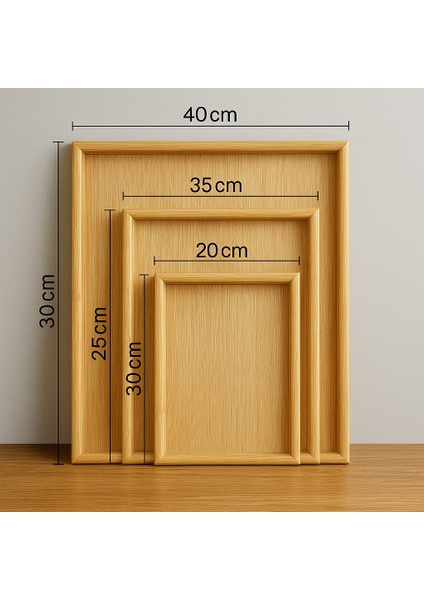 3'lü Bambu Dikdörtgen Sunum Tepsisi 30 x 40 & 25X35 & 20X30 cm indirimleri