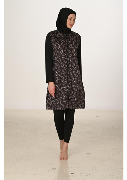 Tam Kapalı Desenli Paraşüt Kumaş Tesettür Mayo 3439 fiyatları