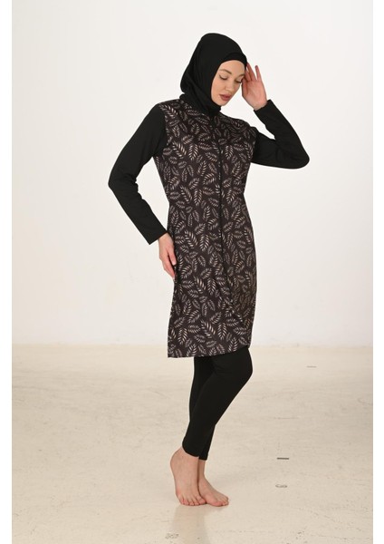 Tam Kapalı Desenli Paraşüt Kumaş Tesettür Mayo 3439 fırsatları