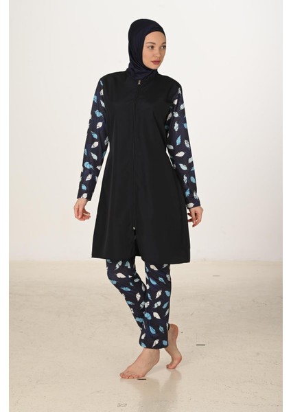 Tam Kapalı Desenli Paraşüt Kumaş Tesettür Mayo 3429 fiyatları