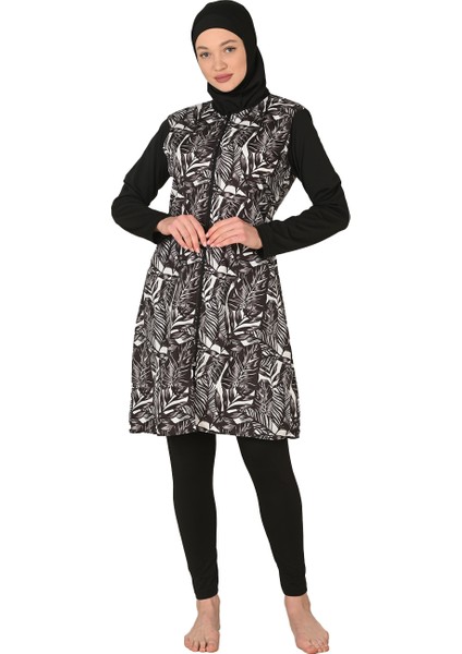 Tam Kapalı Paraşüt Kumaş Tesettür Mayo 3447