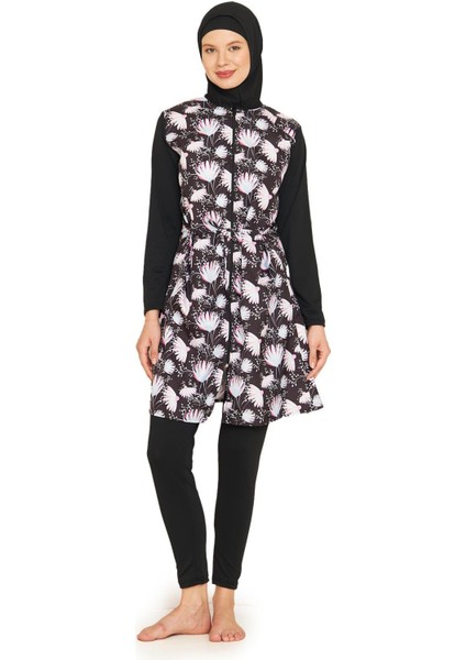 Tam Kapalı Paraşüt Kumaş Tesettür Mayo 3471