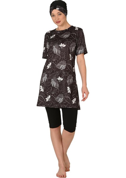 Kısa Kollu Yarı Kapalı Büyük Beden Tesettür Mayo 3455 modelleri