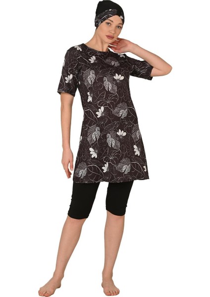 Kısa Kollu Yarı Kapalı Büyük Beden Tesettür Mayo 3455 fırsatları