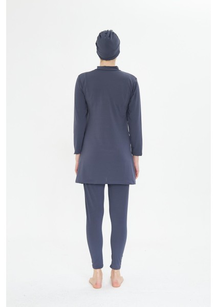 Tam Kapalı Likralı Tesettür Mayo Antrasit 34845-A indirimleri