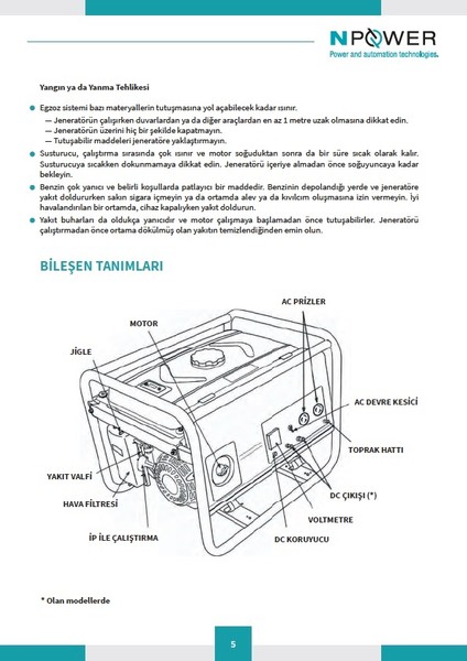 7 kVA Trifaze Portatif Benzinli Jeneratör NG7000E3