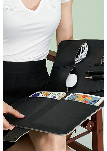 Macbook Air Pro 13-14 Inç Organizer Evrak & Laptop & Tablet Çantası Siyah Costa