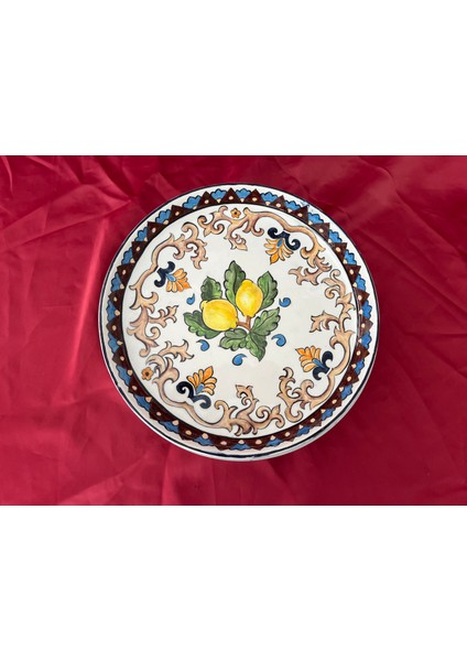 Limon Desenli El Yapımı 25 cm Çini Tabak fiyatları