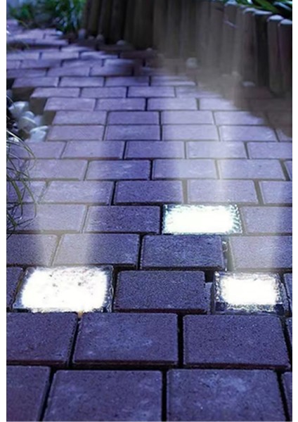 Beyaz Solar Cam Tuğla Görünümlü Güneş Enerjili Bahçe Dekorasyon Yer LED Gece Lambası Armatürü modelleri